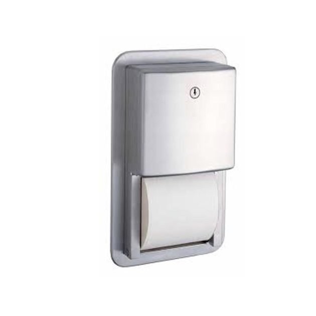 Recessed Toilet Tissue Dispenser – (Satin Finish, Two Rolls)