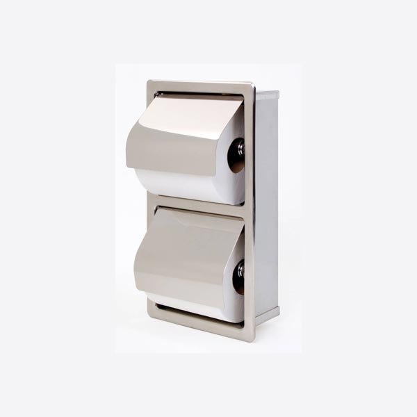 Recessed Hinged Hood Stacking Rolls Toilet Paper Dispenser