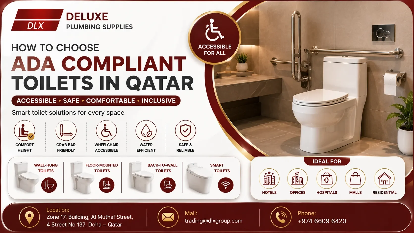 How to Choose ADA-Compliant Toilets in Qatar for Commercial and Residential Projects