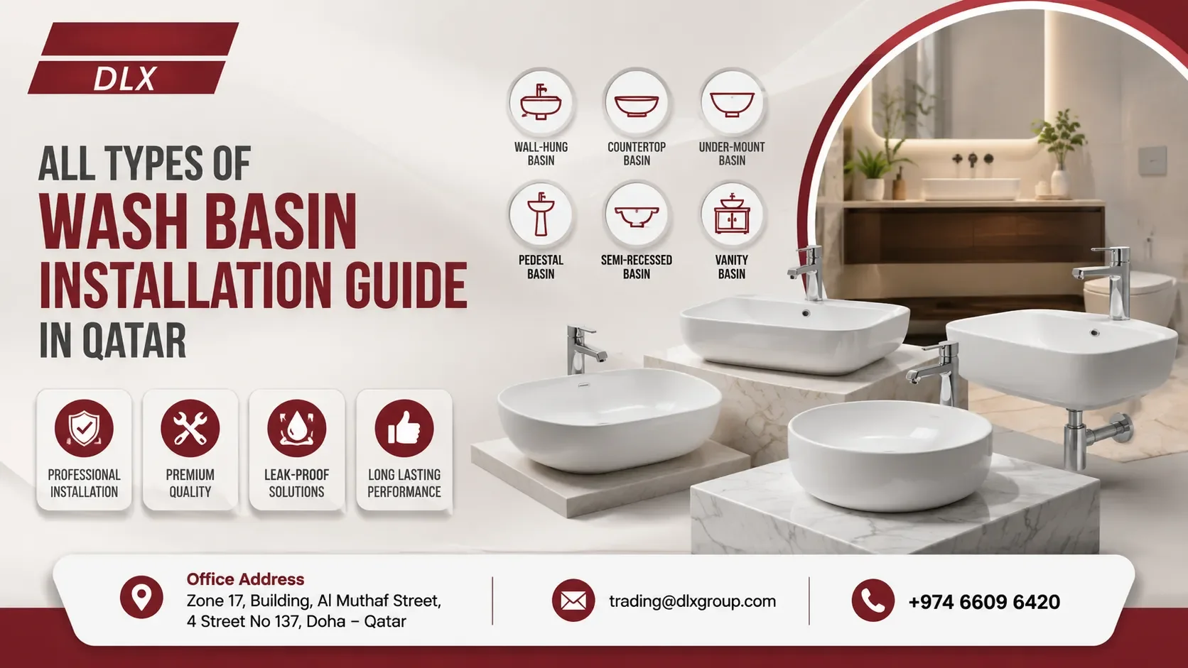 All Types of Wash Basin Installation Guide in Qatar 2026