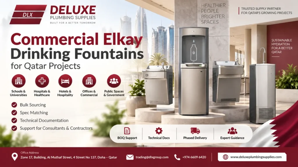 Commercial Elkay Drinking Fountains for Qatar