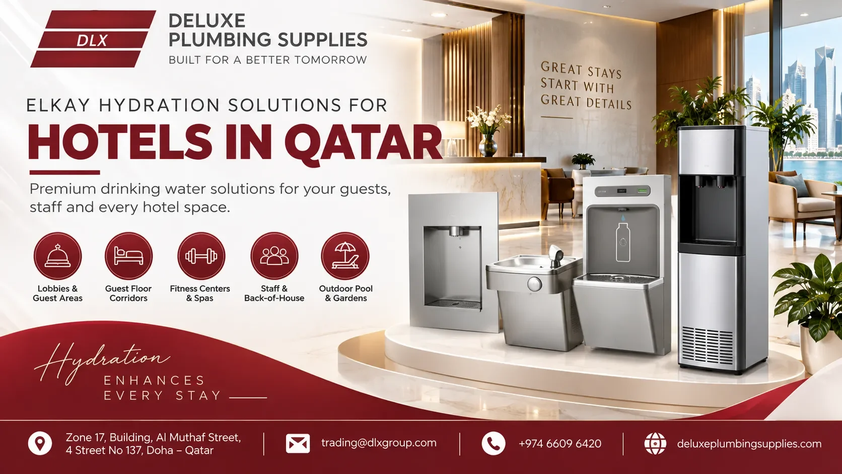 Elkay Hydration Solutions for Hotels in Qatar