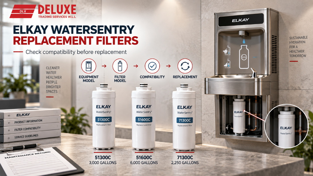 Elkay WaterSentry replacement filters 51300C, 51600C and 71300C with compatibility and replacement guidance