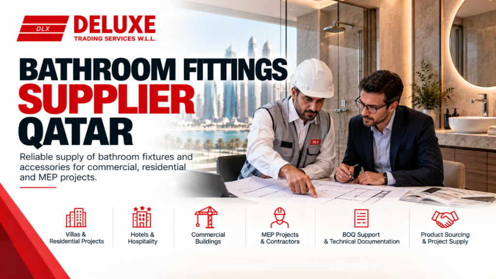 Bathroom fittings supplier Qatar providing bathroom faucets, shower systems, sanitary ware and accessories for residential, hotel and commercial projects.