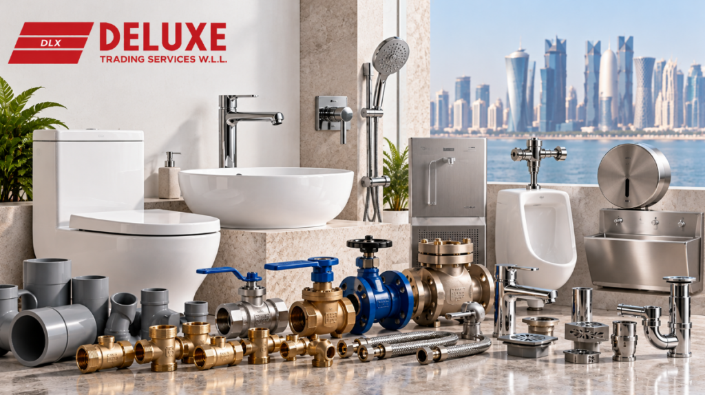 Plumbing Materials Supplier in Qatar offering sanitary ware, faucets, plumbing valves and fittings by Deluxe Plumbing Supplies.
