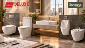 Sanitana sanitary ware Qatar, including toilets, washbasin, urinal and bidet for MEP and construction projects.