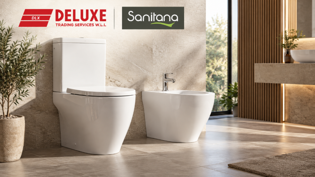 Sanitana toilets and bidet for residential and commercial bathroom projects in Qatar